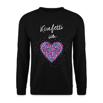 Konfetti im Herzen Karneval Fasching - Unisex Pullover - Schwarz - Vorne - Alina (178cm) & Michal (187cm)