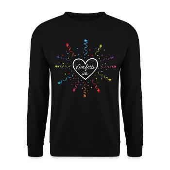 Konfetti im Herzen Karneval Fasching - Unisex Pullover - Schwarz - Vorne - Alina (178cm) & Michal (187cm)
