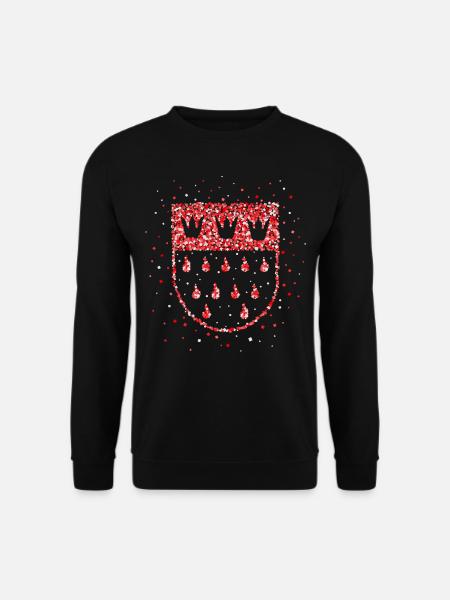 Köln Rot Weiss Wappen Karneval Konfetti - Unisex Pullover - Schwarz