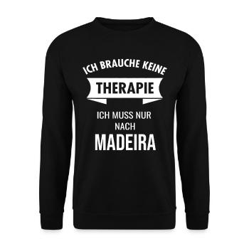 Madeira Therapie Urlaub Insel Portugal Geschenk - Unisex Pullover - Schwarz - Vorne - Alina (178cm) & Michal (187cm)