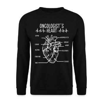 Oncologist Badge Reel Oncology Cancer Doctor - Unisex Sweatshirt - black - Front - Alina (178cm) & Michal (187cm)