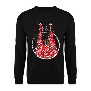 Cathédrale de Cologne Carnaval Carnaval Rouge Blanc - Sweat-shirt Unisexe - noir - Devant - Alina (178cm) & Michal (187cm)