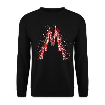 Carnaval de la cathédrale de Cologne Rouge Blanc Confettis - Sweat-shirt Unisexe - noir - Devant - Alina (178cm) & Michal (187cm)