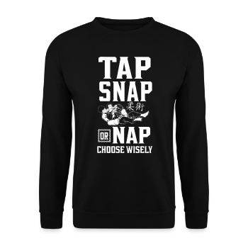 Jiu Jitsu Tap Snap Or Nap Choose - Unisex Sweatshirt - black - Front - Alina (178cm) & Michal (187cm)