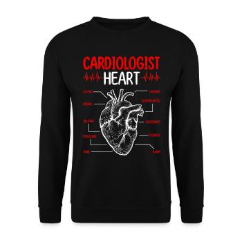 Cardiologue Essentiels Cardiologue Cardiologie - Sweat-shirt Unisexe - noir - Devant - Alina (178cm) & Michal (187cm)