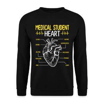 Diplôme d’étudiant en médecine diplômé en médecine - Sweat-shirt Unisexe - noir - Devant - Alina (178cm) & Michal (187cm)