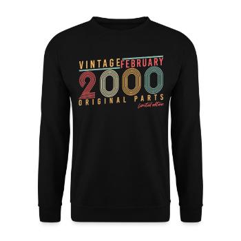 Geschenkidee Original Februar 2000 - Unisex Pullover - Schwarz - Vorne - Alina (178cm) & Michal (187cm)
