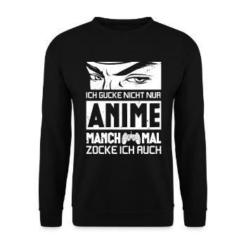 Anime Manga - Unisex Pullover - Schwarz - Vorne - Alina (178cm) & Michal (187cm)