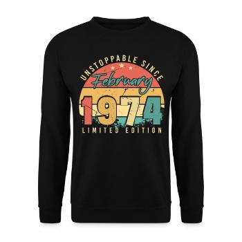 Février 1974 Unstoppable Vintage - Sweat-shirt Unisexe - noir - Devant - Alina (178cm) & Michal (187cm)