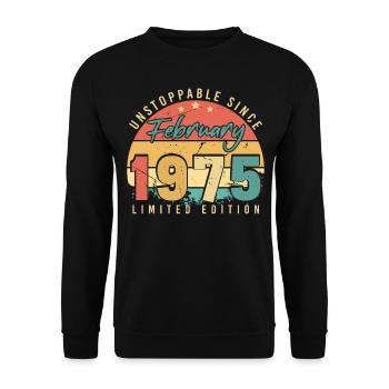 Février 1975 Unstoppable Retro - Sweat-shirt Unisexe - noir - Devant - Alina (178cm) & Michal (187cm)