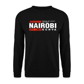 Unique Kenya Gift Idea - Unisex Pullover - Schwarz - Vorne - Alina (178cm) & Michal (187cm)