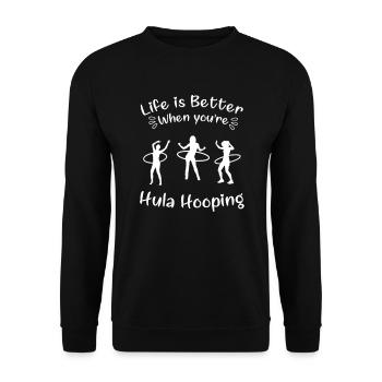 Hulahoop Hullern HulaHoop Sport Hullern Geschenk - Unisex Pullover - Schwarz - Vorne - Alina (178cm) & Michal (187cm)