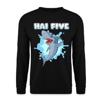 Shark Five Shark - Unisex Sweatshirt - black - Front - Alina (178cm) & Michal (187cm)