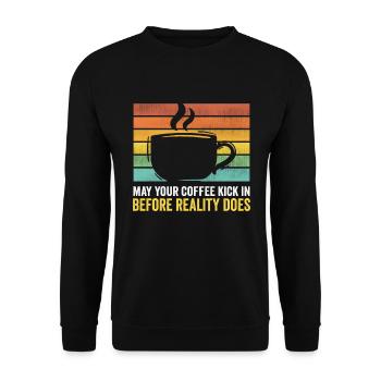 I like coffee gift ideas coffee lovers - Unisex Sweatshirt - black - Front - Alina (178cm) & Michal (187cm)