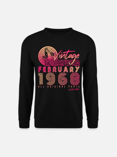 Februar 1968 Original Vintage - Unisex Pullover - Schwarz