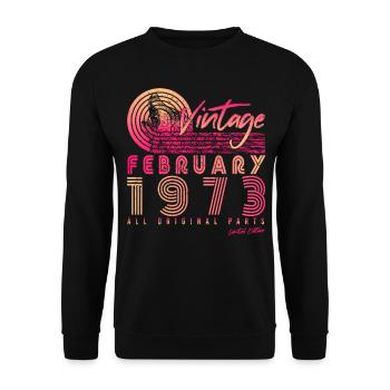 1973 February Limited Retro - Unisex Sweatshirt - black - Front - Alina (178cm) & Michal (187cm)