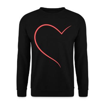 Conception Orange Demi-Cœur - Sweat-shirt Unisexe - noir - Devant - Alina (178cm) & Michal (187cm)