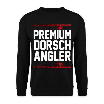 Angeln Dorsch Angler - Unisex Pullover - Schwarz - Vorne - Alina (178cm) & Michal (187cm)