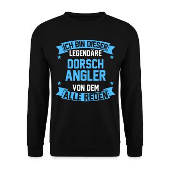 Angeln Angler Dorsch - Unisex Pullover - Schwarz - Vorne - Alina (178cm) & Michal (187cm)