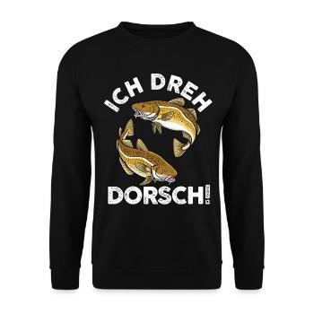 Angeln Angler Dorsch Fischer - Unisex Pullover - Schwarz - Vorne - Alina (178cm) & Michal (187cm)