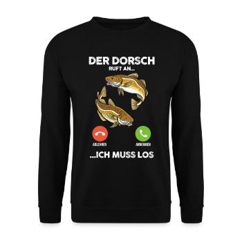 Angeln Angler Dorsch Fischer - Unisex Pullover - Schwarz - Vorne - Alina (178cm) & Michal (187cm)