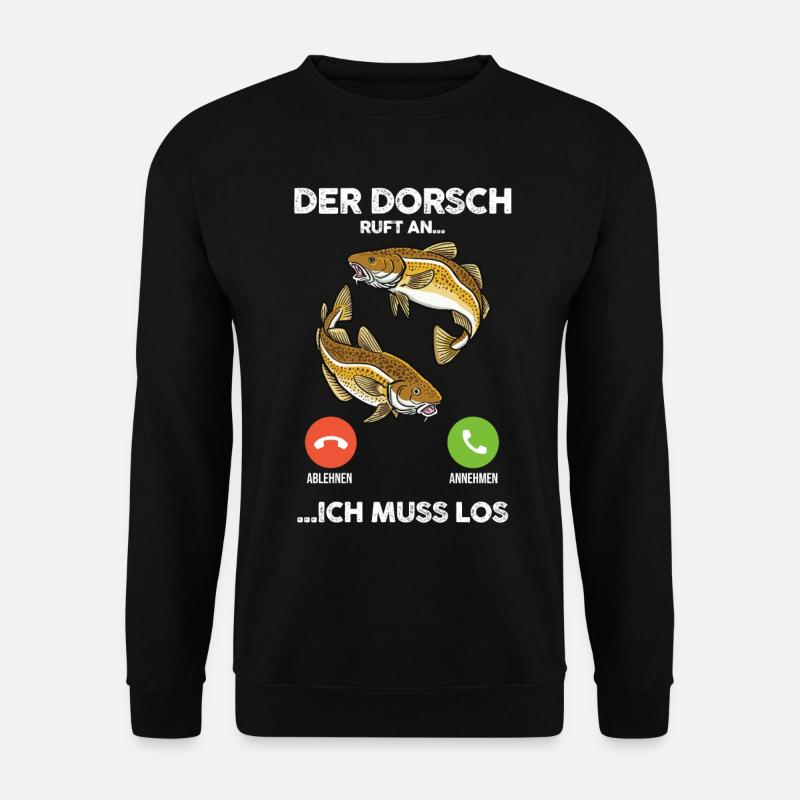Angeln Angler Dorsch Fischer - Unisex Pullover - Schwarz