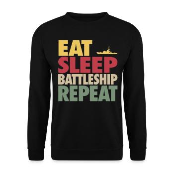 Eat Sleep Battleship Répéter VINTAGE EDITION - Sweat-shirt Unisexe - noir - Devant - Alina (178cm) & Michal (187cm)