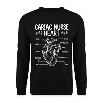 Infirmière cardiaque Cardiologie Infirmière Accessoires - Sweat-shirt Unisexe - noir - Devant - Alina (178cm) & Michal (187cm)