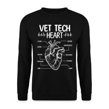 Veterinarian Vet Tech Appreciation Stethoscope - Unisex Pullover - Schwarz - Vorne - Alina (178cm) & Michal (187cm)
