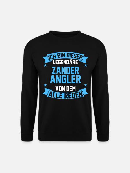 Angeln Angler Zander - Unisex Pullover - Schwarz