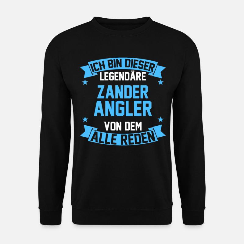 Angeln Angler Zander - Unisex Pullover - Schwarz