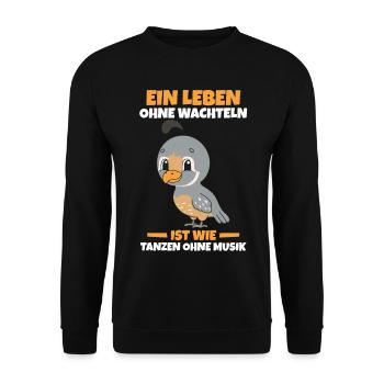 Wachteln Wachtel - Unisex Pullover - Schwarz - Vorne - Alina (178cm) & Michal (187cm)