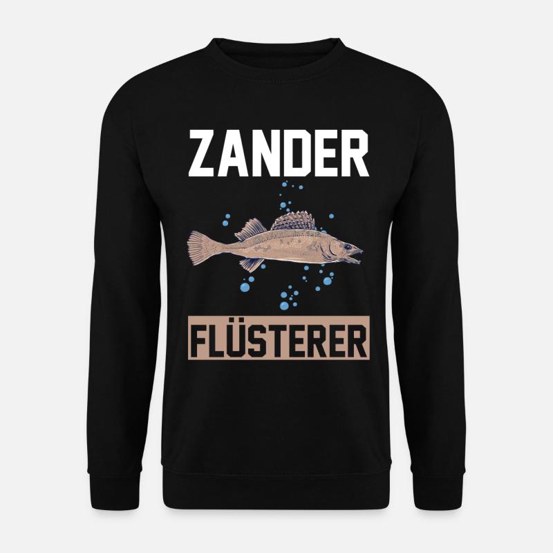 Angeln Angler Zander Flüsterer Fischer - Unisex Pullover - Schwarz