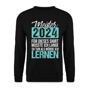 2024 Meister Abschluss bestanden Meitertitel - Unisex Pullover - Schwarz - Vorne - Alina (178cm) & Michal (187cm)
