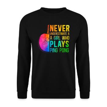 Ping Pong Table Tennis Fille - Sweat-shirt Unisexe - noir - Devant - Alina (178cm) & Michal (187cm)