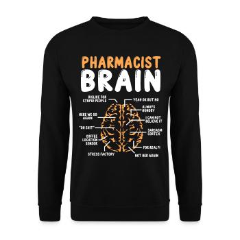 Pharmacist Brain Pharmacy School Graduation Party - Unisex Sweatshirt - black - Front - Alina (178cm) & Michal (187cm)