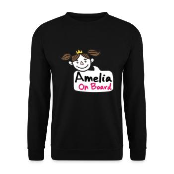 Amelia On Board - Unisex Pullover - Schwarz - Vorne - Alina (178cm) & Michal (187cm)