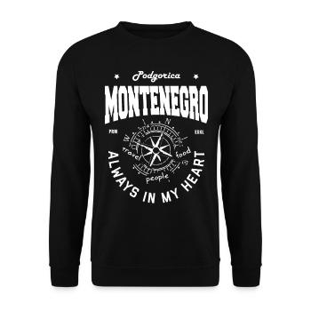 Podgorica - Montenegro - Unisex Pullover - Schwarz - Vorne - Alina (178cm) & Michal (187cm)