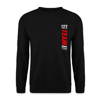 122 TEAM One Hundred Twenty Two, 122, numero - Unisex Sweatshirt - black - Front - Alina (178cm) & Michal (187cm)