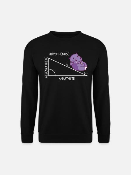 Lustiges Mathe Wortspiel Hippothenuse Nilpferd - Unisex Pullover - Schwarz