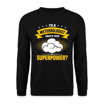 Meteorologie Meteorologe Wetterfrosch Geschenk - Unisex Pullover - Schwarz - Vorne - Alina (178cm) & Michal (187cm)