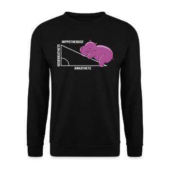 Drôle de jeu de mots mathématiques Hippothenuse Hippopotamus - Sweat-shirt Unisexe - noir - Devant - Alina (178cm) & Michal (187cm)
