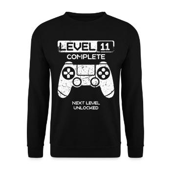 11ème anniversaire 11 ans Niveau de joueur Terminé - Sweat-shirt Unisexe - noir - Devant - Alina (178cm) & Michal (187cm)