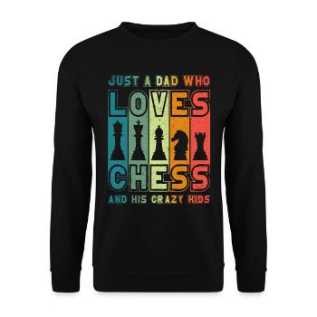 Schachspieler Schach Papa Vater Chess Dad - Unisex Pullover - Schwarz - Vorne - Alina (178cm) & Michal (187cm)