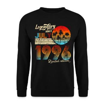 Birthday Legendary Since July 1995 Gift - Unisex Pullover - Schwarz - Vorne - Alina (178cm) & Michal (187cm)