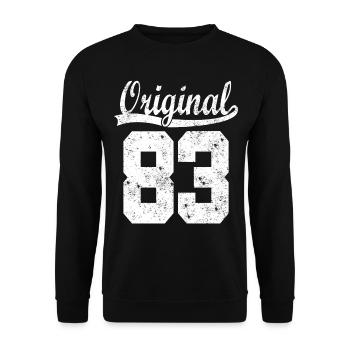 83 born Gift - Unisex Sweatshirt - black - Front - Alina (178cm) & Michal (187cm)