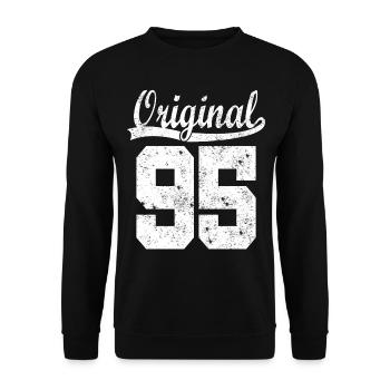 95 born Gift - Unisex Sweatshirt - black - Front - Alina (178cm) & Michal (187cm)