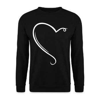 Half Heart White - Unisex Sweatshirt - black - Front - Alina (178cm) & Michal (187cm)