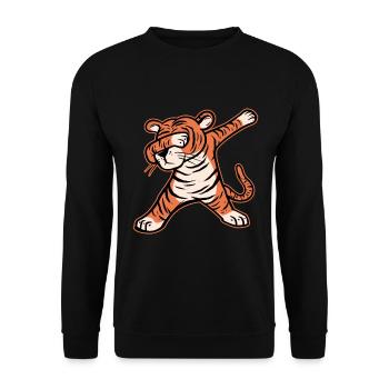 2022 Year Of the Tiger Happy New Dab - Unisex Sweatshirt - black - Front - Alina (178cm) & Michal (187cm)