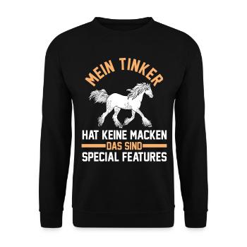 Reiter Pferd Tinker - Unisex Pullover - Schwarz - Vorne - Alina (178cm) & Michal (187cm)